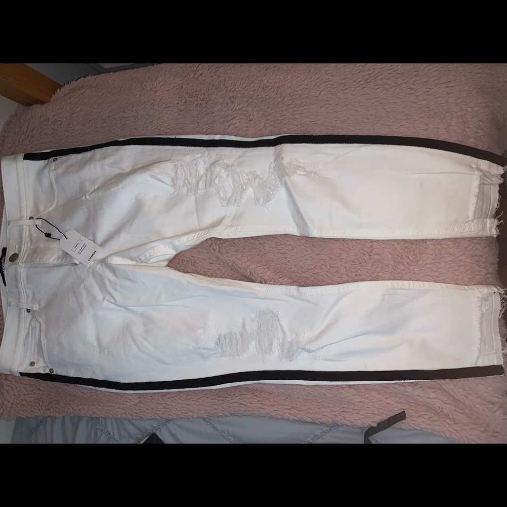 EXPRESS stretch high waisted crop jeans